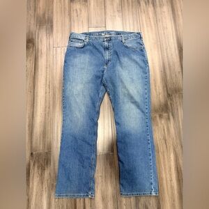 Carhartt Relaxed Fit Jeans Mens 42X32 Blue Denim Workwear Straight Leg